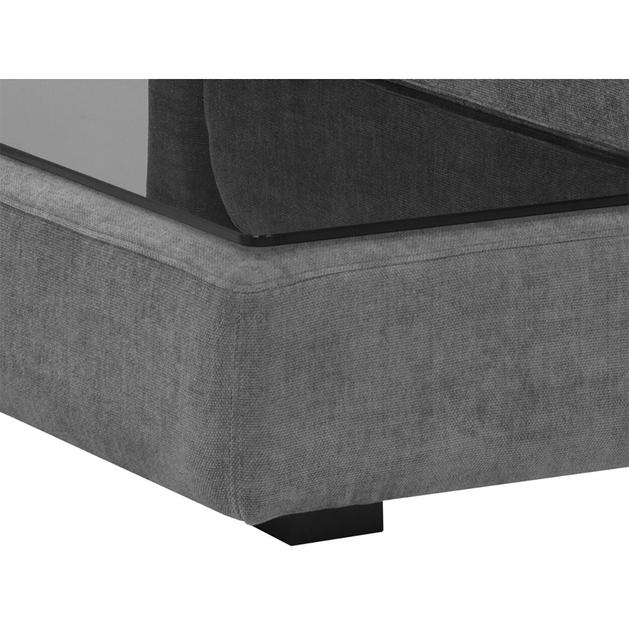 Harmony Danny Dark Grey Modular Armless Chair, Left Shelf